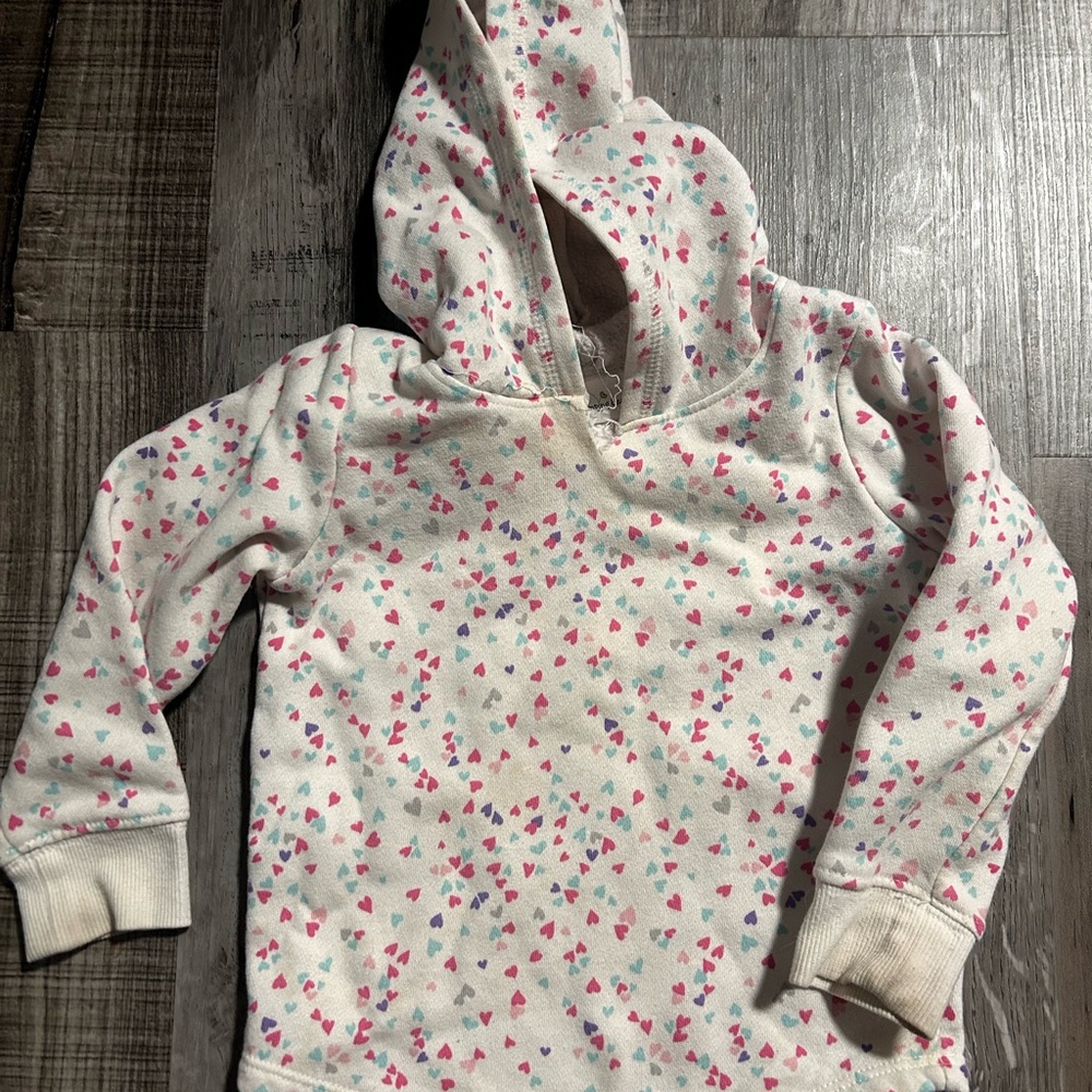 Jumping Beans Cream and Pink Heart Hoodie